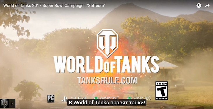 Wargaming начал год рекламой World of Tanks во время Super Bowl