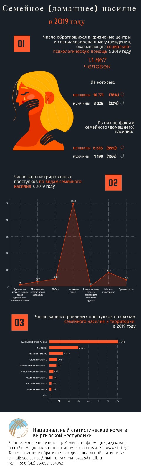 В Бишкеке больше всего регистрируют факты семейного насилия